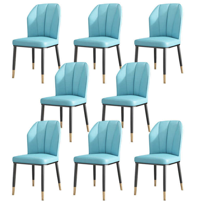 Luxury Style Metal Chair Parsons Kitchen Dining Side Chair for Dinning Room Blue 8 Piece Set Clearhalo 'Dining Chairs' 'Dining Tables & Seating' 'dining_chair' 'furn' 'furn_dining_chair' 'Furniture' 'Kitchen & Dining Furniture' 7568977