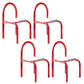 Modern Simple Side Chair Plastic Frame Side Dining Chair for Home Use Red 4 Piece Set Clearhalo 'Dining Chairs' 'Dining Tables & Seating' 'dining_chair' 'furn' 'furn_dining_chair' 'Furniture' 'Kitchen & Dining Furniture' 7568984