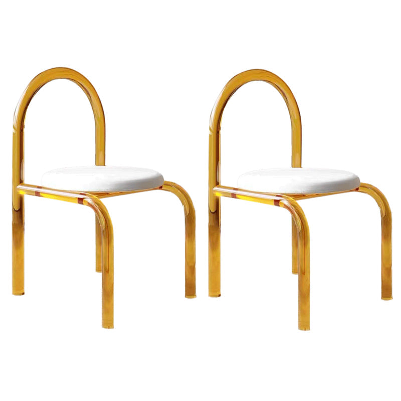Modern Simple Side Chair Plastic Frame Side Dining Chair for Home Use Yellow 2 Piece Set Clearhalo 'Dining Chairs' 'Dining Tables & Seating' 'dining_chair' 'furn' 'furn_dining_chair' 'Furniture' 'Kitchen & Dining Furniture' 7568992