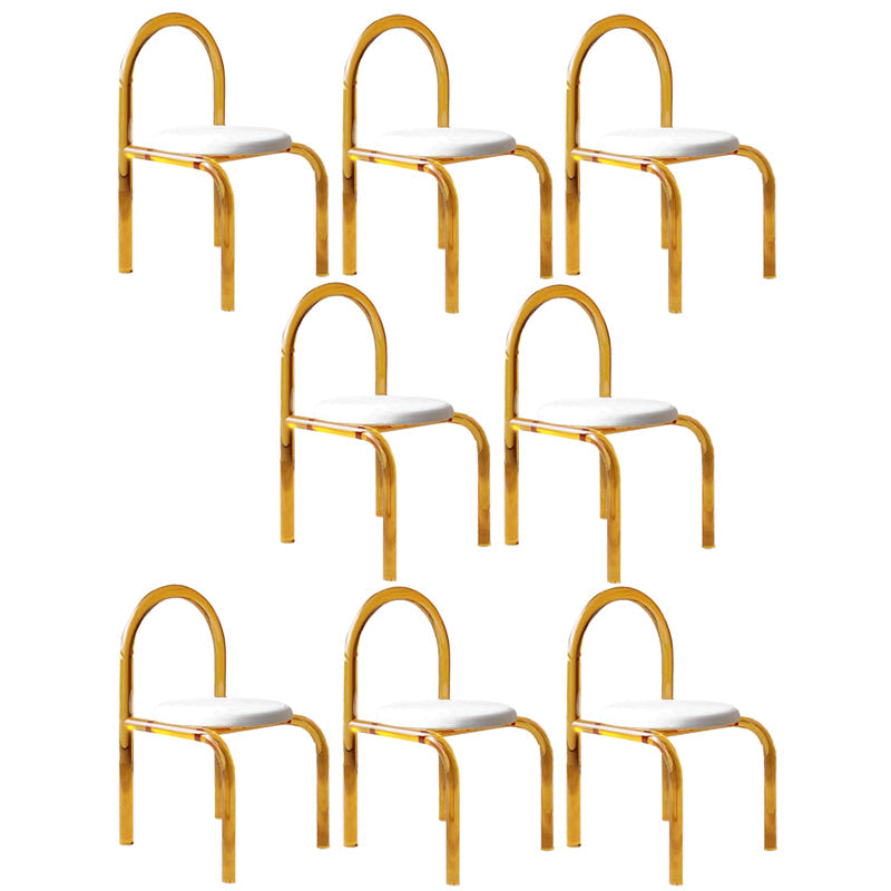Modern Simple Side Chair Plastic Frame Side Dining Chair for Home Use Yellow 8 Piece Set Clearhalo 'Dining Chairs' 'Dining Tables & Seating' 'dining_chair' 'furn' 'furn_dining_chair' 'Furniture' 'Kitchen & Dining Furniture' 7568997