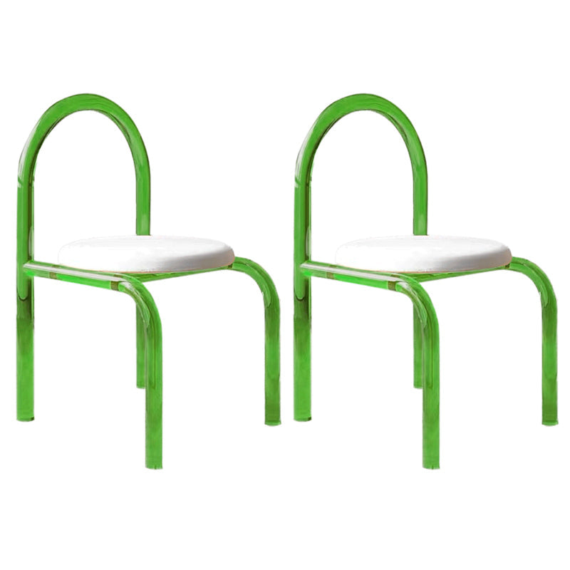 Modern Simple Side Chair Plastic Frame Side Dining Chair for Home Use Green 2 Piece Set Clearhalo 'Dining Chairs' 'Dining Tables & Seating' 'dining_chair' 'furn' 'furn_dining_chair' 'Furniture' 'Kitchen & Dining Furniture' 7569000