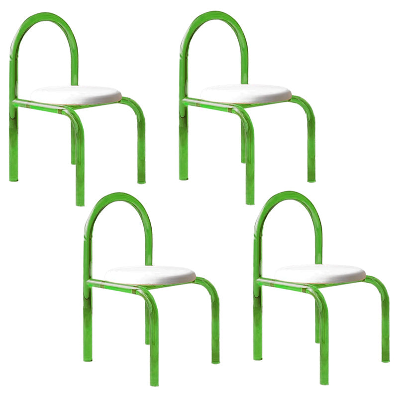 Modern Simple Side Chair Plastic Frame Side Dining Chair for Home Use Green 4 Piece Set Clearhalo 'Dining Chairs' 'Dining Tables & Seating' 'dining_chair' 'furn' 'furn_dining_chair' 'Furniture' 'Kitchen & Dining Furniture' 7569001