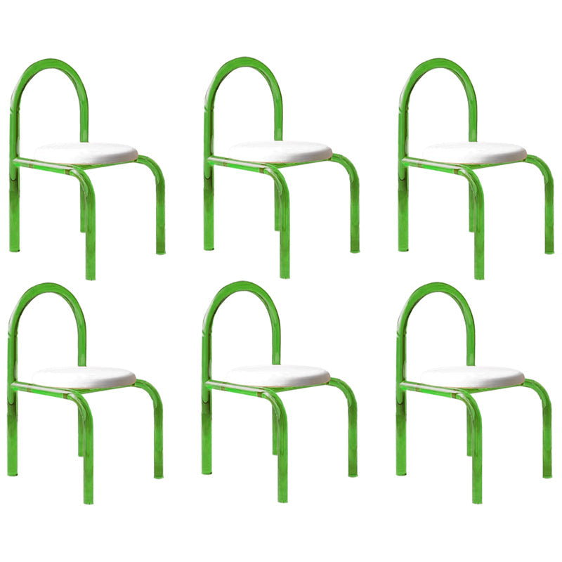 Modern Simple Side Chair Plastic Frame Side Dining Chair for Home Use Green 6 Piece Set Clearhalo 'Dining Chairs' 'Dining Tables & Seating' 'dining_chair' 'furn' 'furn_dining_chair' 'Furniture' 'Kitchen & Dining Furniture' 7569002