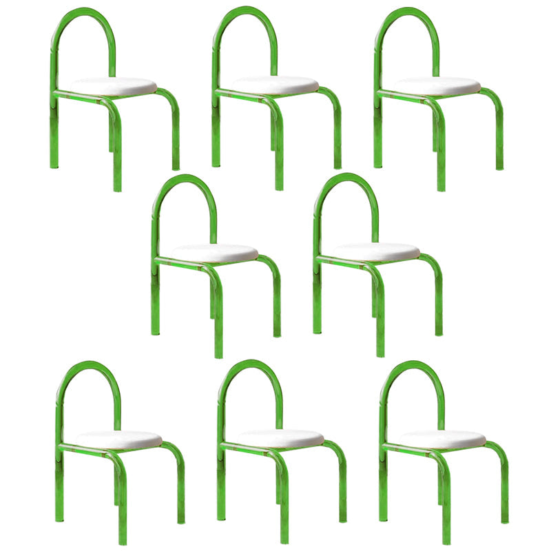 Modern Simple Side Chair Plastic Frame Side Dining Chair for Home Use Green 8 Piece Set Clearhalo 'Dining Chairs' 'Dining Tables & Seating' 'dining_chair' 'furn' 'furn_dining_chair' 'Furniture' 'Kitchen & Dining Furniture' 7569003