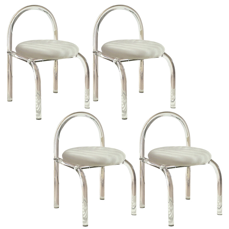 Modern Simple Side Chair Plastic Frame Side Dining Chair for Home Use Clear 4 Piece Set Clearhalo 'Dining Chairs' 'Dining Tables & Seating' 'dining_chair' 'furn' 'furn_dining_chair' 'Furniture' 'Kitchen & Dining Furniture' 7569006