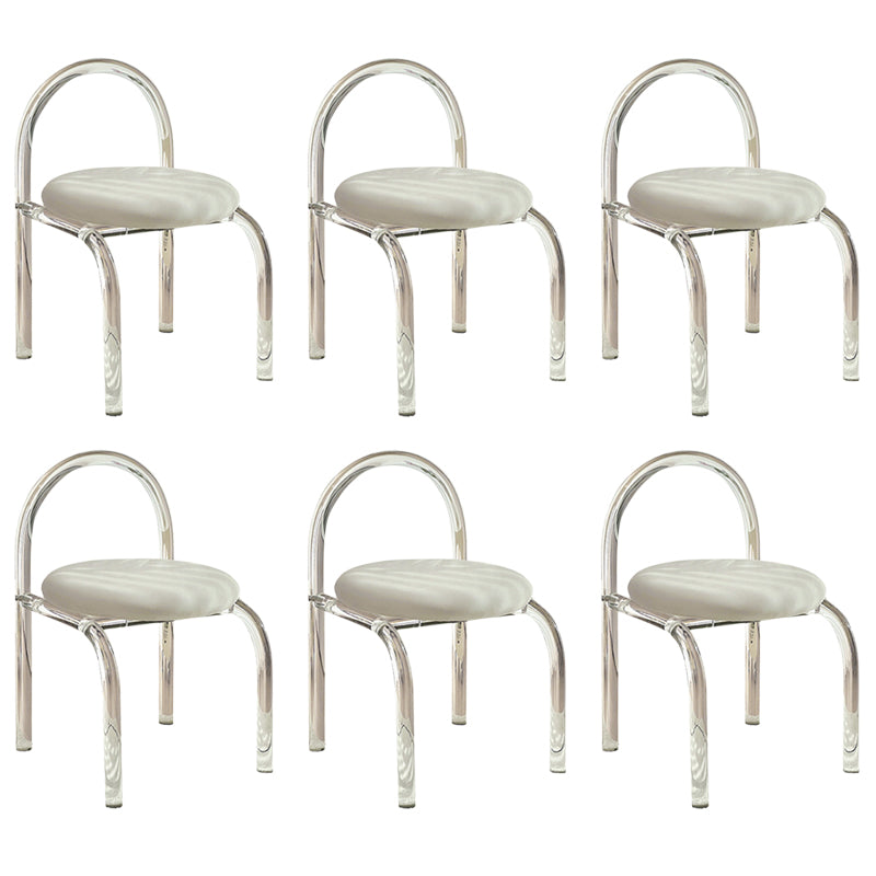 Modern Simple Side Chair Plastic Frame Side Dining Chair for Home Use Clear 6 Piece Set Clearhalo 'Dining Chairs' 'Dining Tables & Seating' 'dining_chair' 'furn' 'furn_dining_chair' 'Furniture' 'Kitchen & Dining Furniture' 7569007