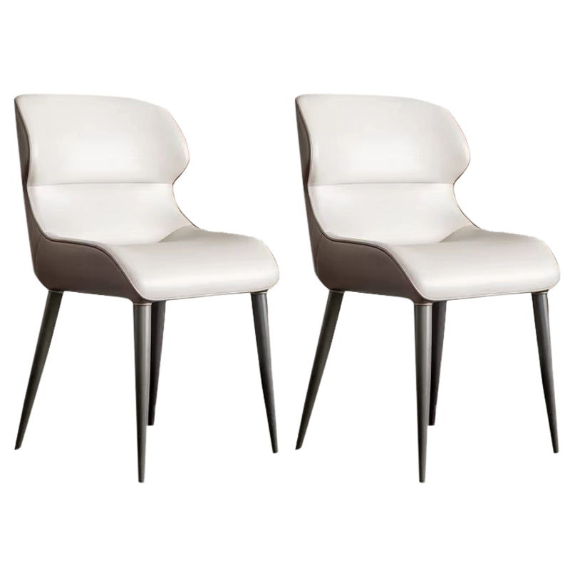 Modern Simple Side Chair Faux Leather Wingback Chair for Bedroom