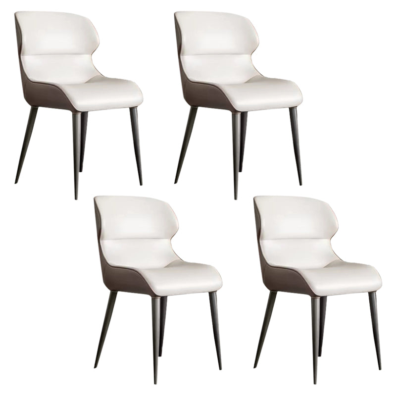 Modern Simple Side Chair Faux Leather Wingback Chair for Bedroom