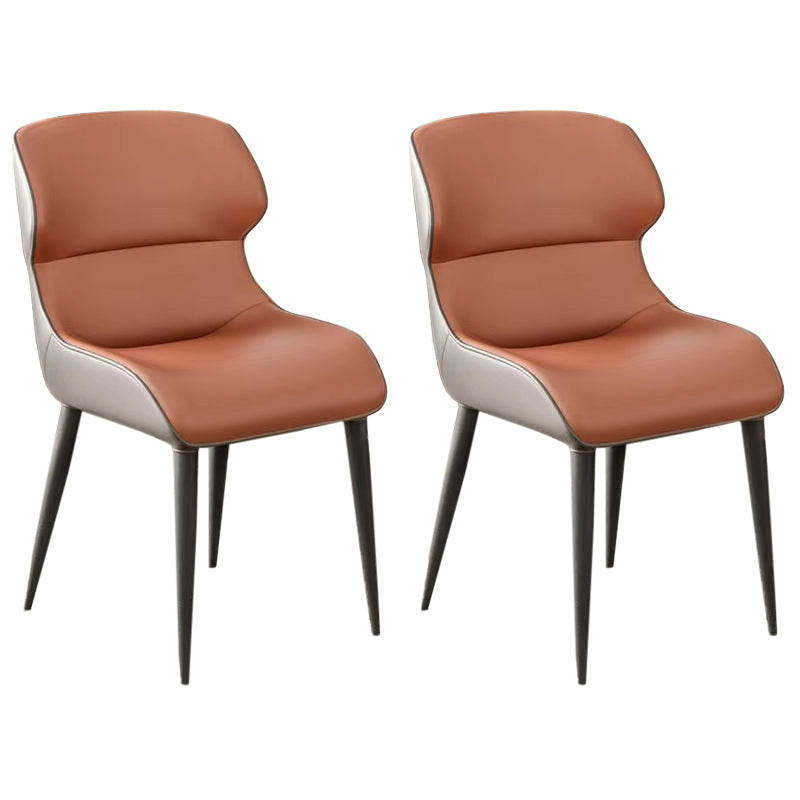 Modern Simple Side Chair Faux Leather Wingback Chair for Bedroom