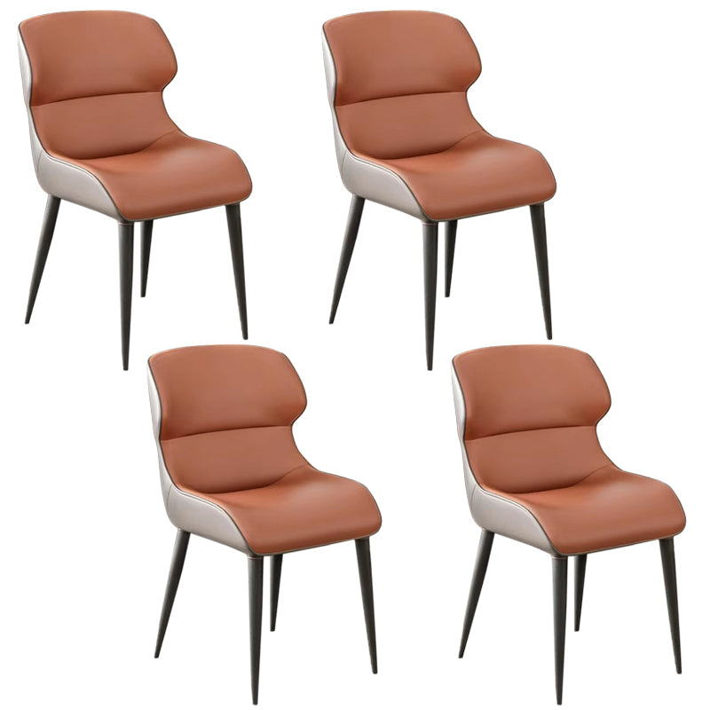 Modern Simple Side Chair Faux Leather Wingback Chair for Bedroom