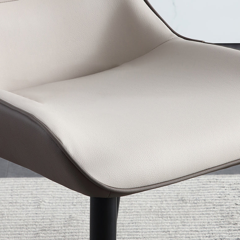 Modern Simple Side Chair Faux Leather Wingback Chair for Bedroom