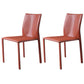 Nordic Style Side Chair Faux Leather Kitchen Dining Chair with Metal Frame (Set of 2)
