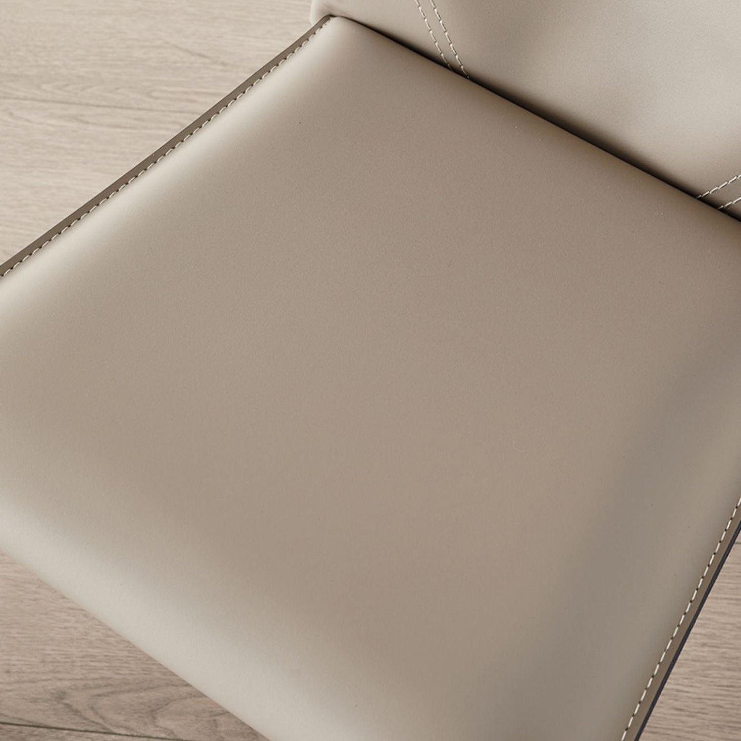 Nordic Style Side Chair Faux Leather Kitchen Dining Chair with Metal Frame (Set of 2)