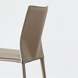 Nordic Style Side Chair Faux Leather Kitchen Dining Chair with Metal Frame (Set of 2)