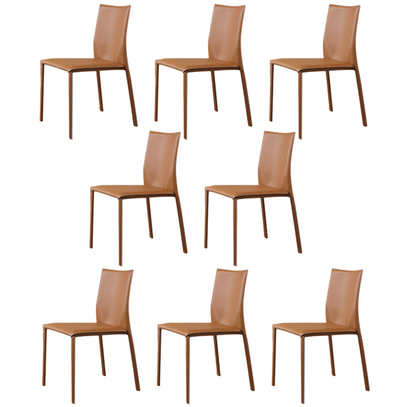 Nordic Style Side Chair Faux Leather Kitchen Dining Chair with Metal Frame (Set of 2)