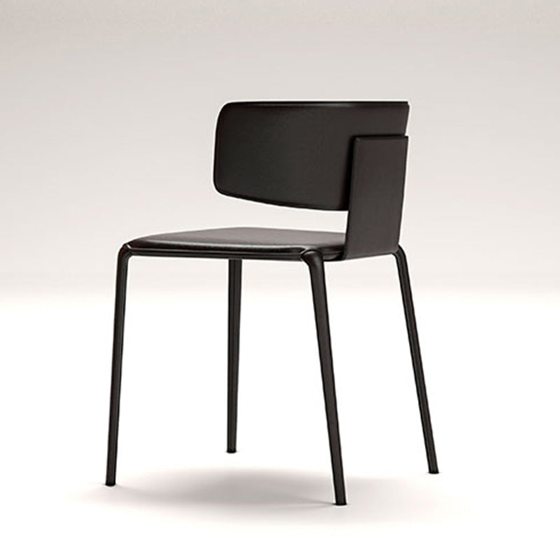 Noordse stijl zijstoel faux lederen wingback stoel voor woonkamer