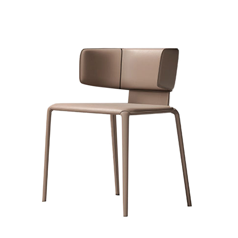 Noordse stijl zijstoel faux lederen wingback stoel voor woonkamer