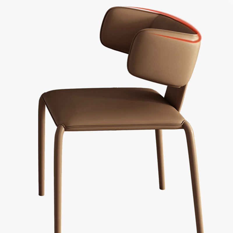 Noordse stijl zijstoel faux lederen wingback stoel voor woonkamer