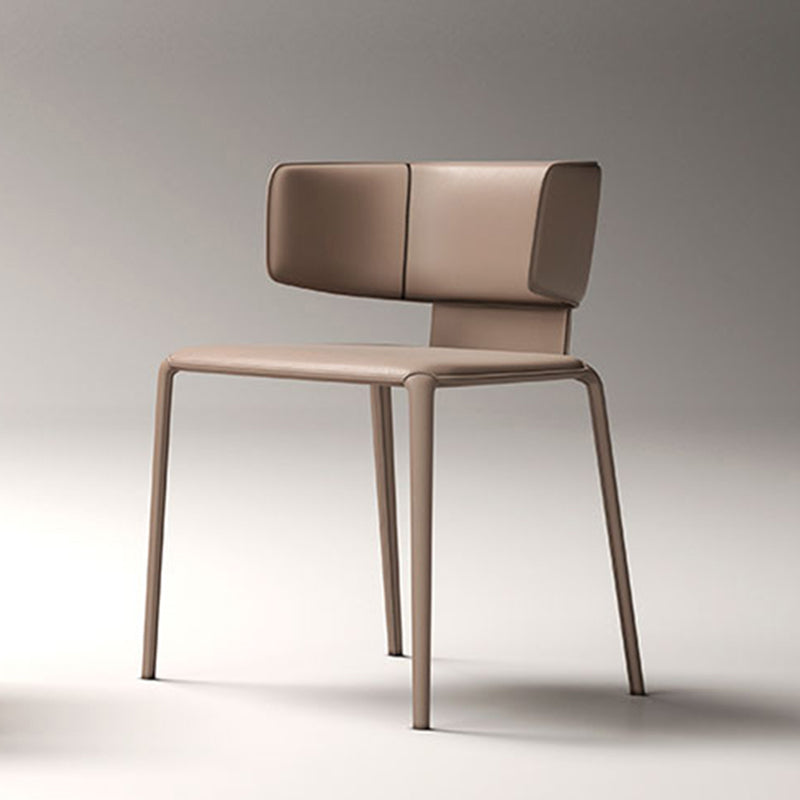 Noordse stijl zijstoel faux lederen wingback stoel voor woonkamer