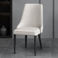 Silla lateral simple moderna silla de comedor de cuero sintética con base de metal para dormitorio