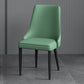 Silla lateral simple moderna silla de comedor de cuero sintética con base de metal para dormitorio