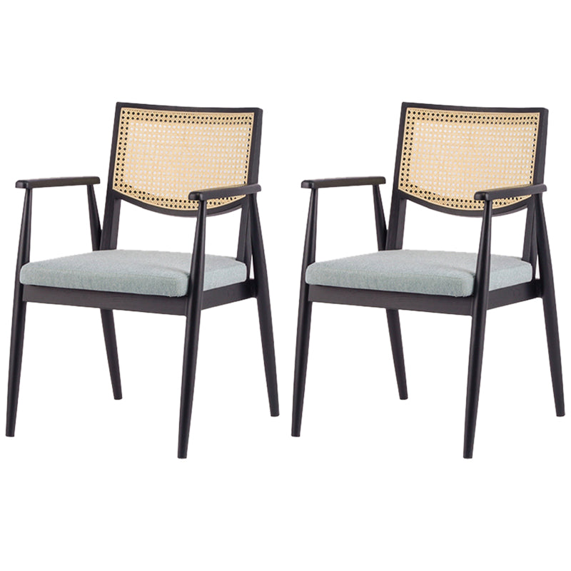 Modern Simple Arm Chair Solid Wood Base Dining Chair for Home Use