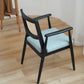 Modern Simple Arm Chair Solid Wood Base Dining Chair for Home Use