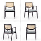 Modern Simple Arm Chair Solid Wood Base Dining Chair for Home Use