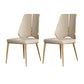 Faux Leather Armless Dining Chairs Glam Side Chairs with Metal Frame