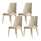 Faux Leather Armless Dining Chairs Glam Side Chairs with Metal Frame