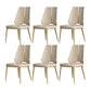 Faux Leather Armless Dining Chairs Glam Side Chairs with Metal Frame