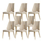 Faux Leather Armless Dining Chairs Glam Side Chairs with Metal Frame