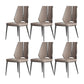 Faux Leather Armless Dining Chairs Glam Side Chairs with Metal Frame
