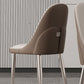 Sillas de comedor sin brazo de cuero sintética sillas laterales glamorosas con base de metal