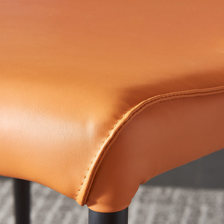 Industrial Style Side Chair Faux Leather Side Dining Chair with Metal Frame