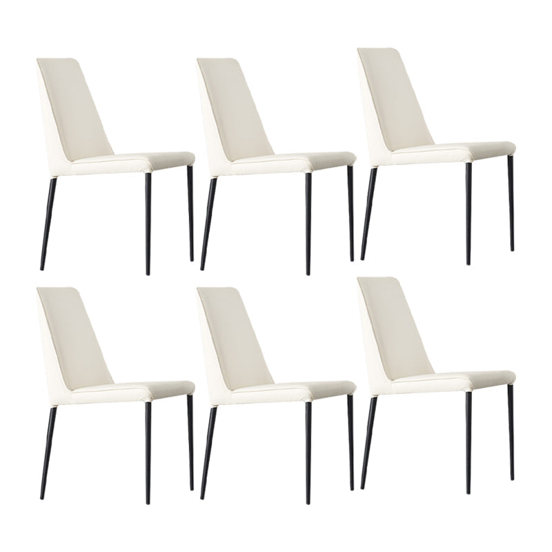 Industrial Style Side Chair Faux Leather Side Dining Chair with Metal Frame