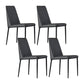 Industrial Style Side Chair Faux Leather Side Dining Chair with Metal Frame