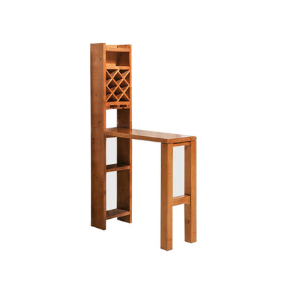 Brown Pine Wood Bistro Table with Storage Modern Pub Table for Living Room Without Chairs Clearhalo 'Bar Furniture' 'Bar Tables' 'bar_tables' 'furn' 'furn_bar_tables' 'Furniture' 'Kitchen & Dining Furniture' 7569231