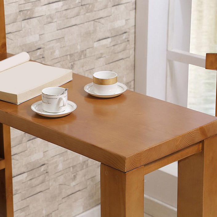 Brown Pine Wood Bistro Table with Storage Modern Pub Table for Living Room Clearhalo 'Bar Furniture' 'Bar Tables' 'bar_tables' 'furn' 'furn_bar_tables' 'Furniture' 'Kitchen & Dining Furniture' 7569232