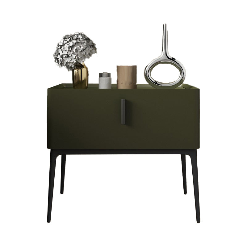 Cama de cuero Nightsand Clásica Gamam Gabinete con cajón