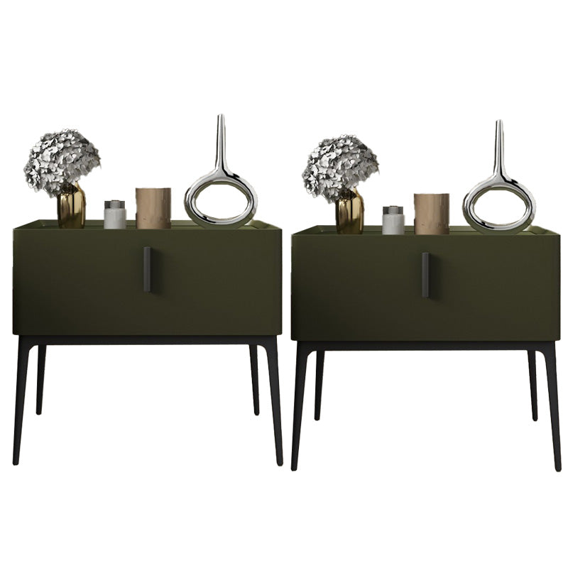 Cama de cuero Nightsand Clásica Gamam Gabinete con cajón