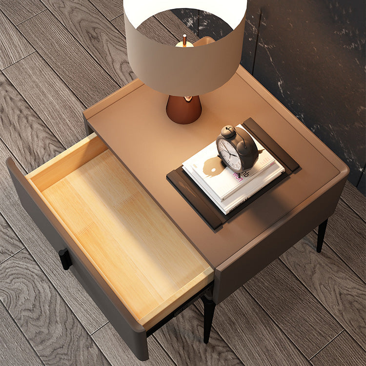 Lederbett Nachttisch Klassiker Glam -Nachtschrank mit Schublade