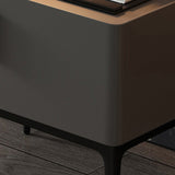 革のベッドナイトスタンドクラシックグラムベッドサイドキャビネット付きの引き出し付き