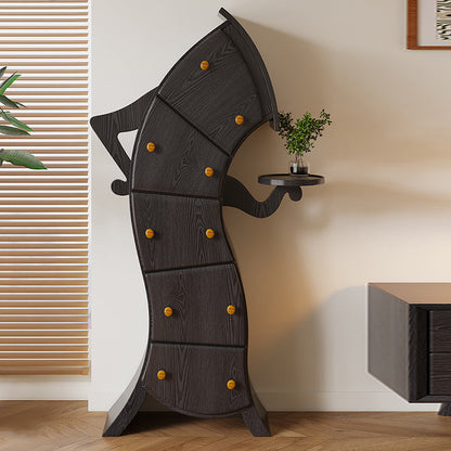 Comenitora de almacenamiento de madera de lencería vertical contemporánea para dormitorio