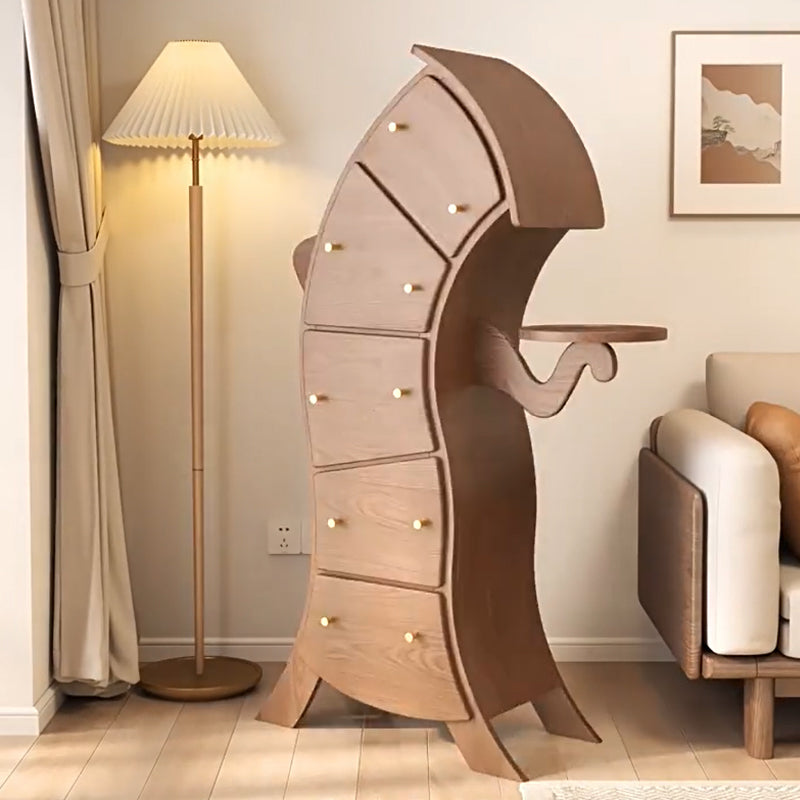 Comenitora de almacenamiento de madera de lencería vertical contemporánea para dormitorio