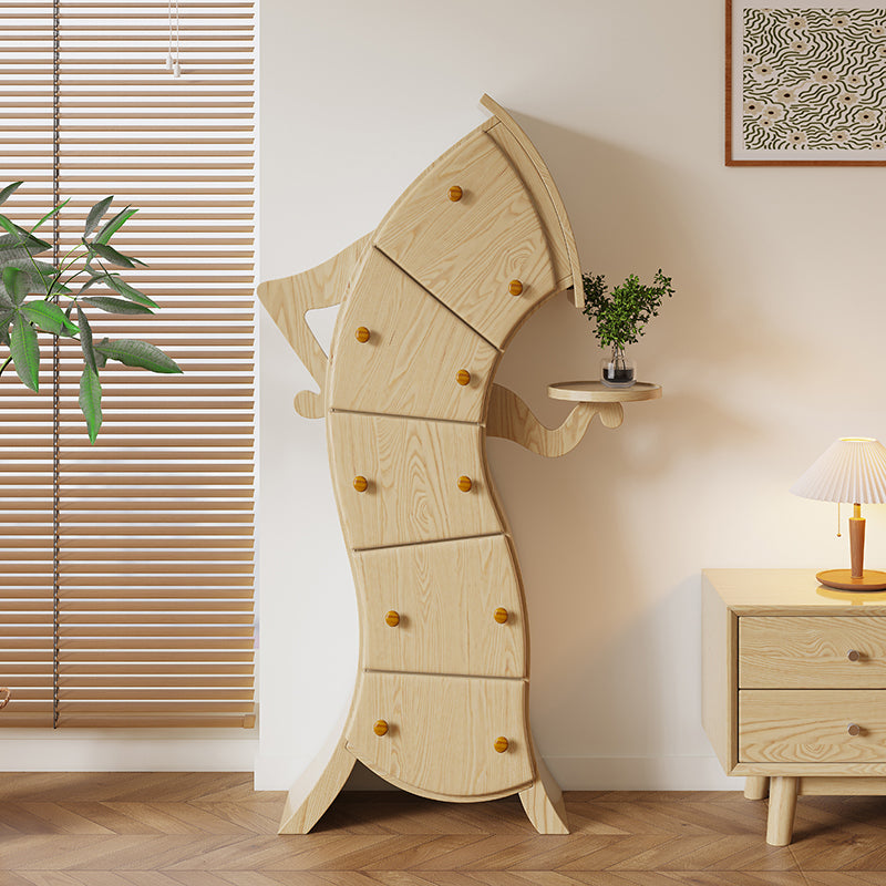 Comenitora de almacenamiento de madera de lencería vertical contemporánea para dormitorio