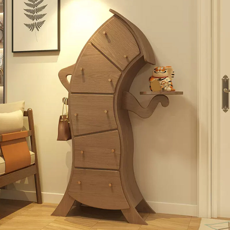 Comenitora de almacenamiento de madera de lencería vertical contemporánea para dormitorio