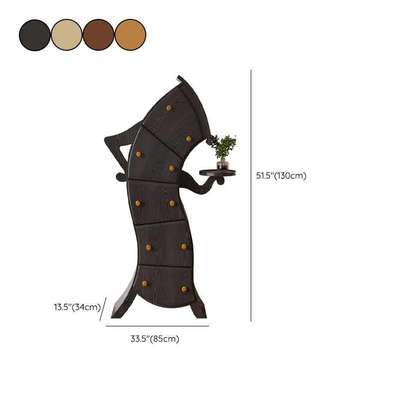 Comenitora de almacenamiento de madera de lencería vertical contemporánea para dormitorio