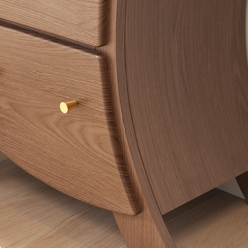 Commode en bois de poitrine de lingerie verticale moderne avec 5 tiroirs pour le salon