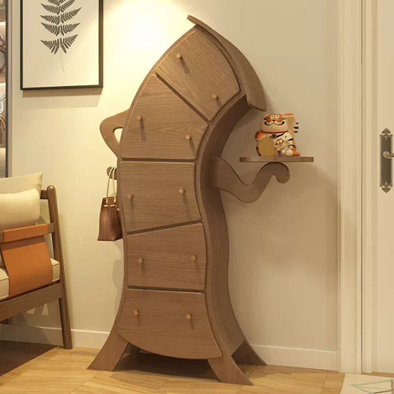 Commode en bois de poitrine de lingerie verticale moderne avec 5 tiroirs pour le salon